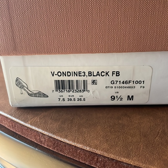 Via Spiga embellished satin d’Orsay pump, black 3.5”heel 9.5M 39.5 - Picture 10 of 12
